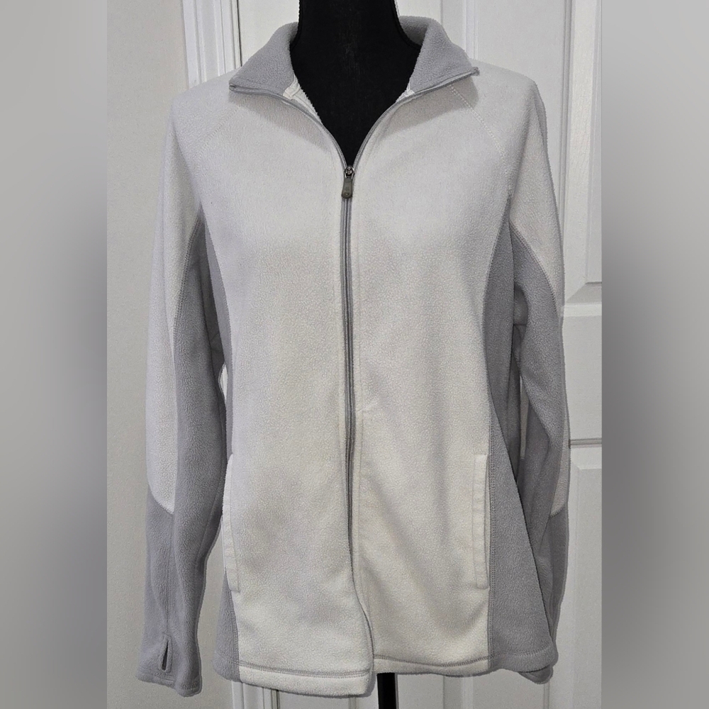 Tek Gear Women's Gray Zip-Up Jacket with Thumbholes